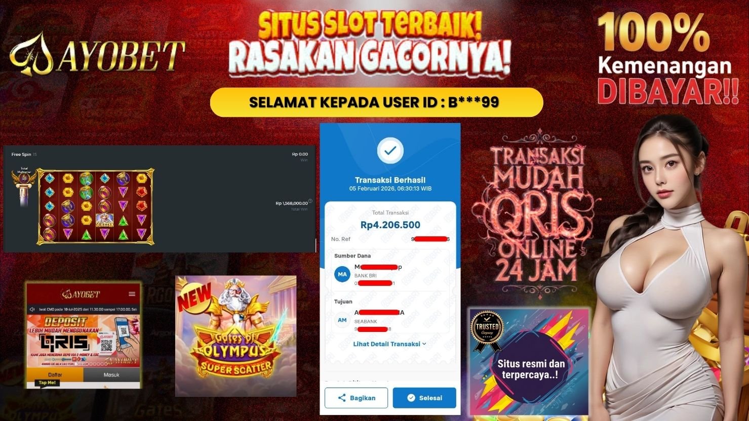 AYOBET JACKPOT SLOT GATES OF OLYMPUS SUPER SCATTER